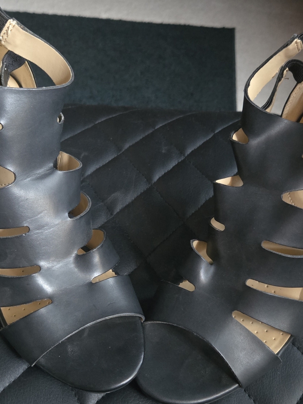 Liz Claiborne Black Cutout Strappy Heels